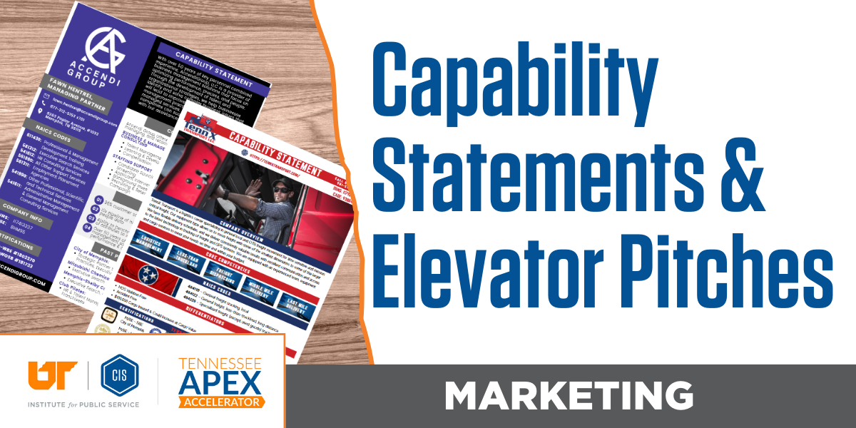 Capability Statements & Elevator Pitches